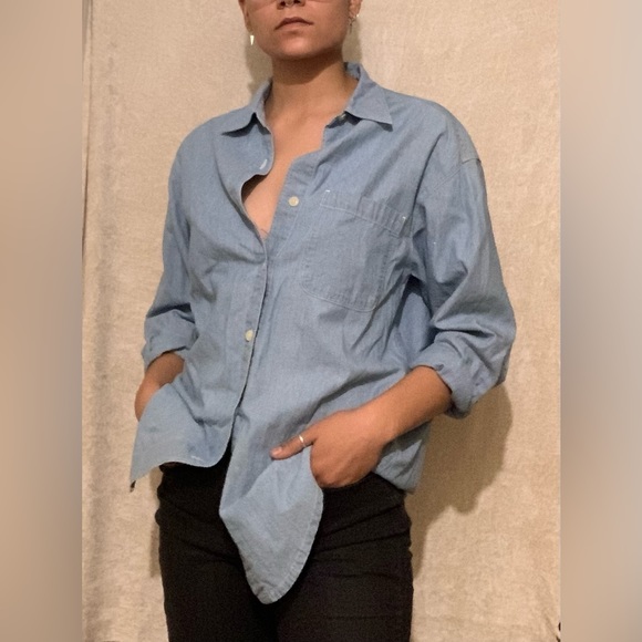 Eddie Bauer Vintage 90’s denim button down - Picture 2 of 8